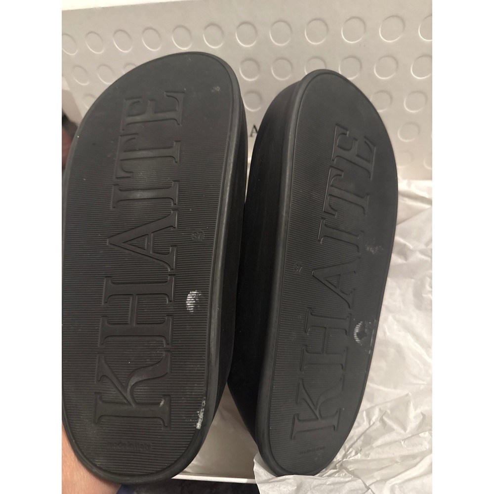 Khaite Black Platform Slides Adjustable Strap Sandals Made in Italy Size 37 - Picture 3 of 7